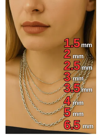 Kadın Gümüş Kolye - Forse Model 925 Ayar kadın Gümüş Kolye Zincir