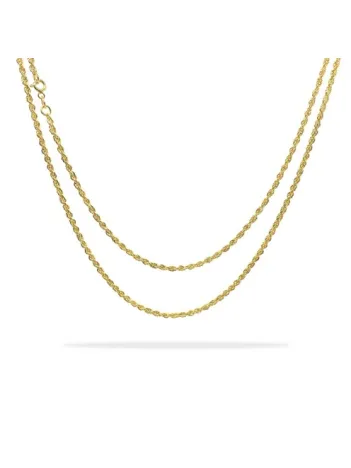 Kadın Gümüş Kolye - Altın Kaplama Burma Halat Gümüş Zincir Kolye