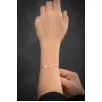 Zirkon Taşlı Rose Tektaşlı Melek Kanadı Gümüş Kadın Bileklik GBLTKTSKND1-ROS