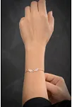 Zirkon Taşlı Rose Tektaşlı Melek Kanadı Gümüş Kadın Bileklik GBLTKTSKND1-ROS