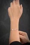 Zirkon Taşlı Rose Tektaşlı Melek Kanadı Gümüş Kadın Bileklik GBLTKTSKND1-ROS
