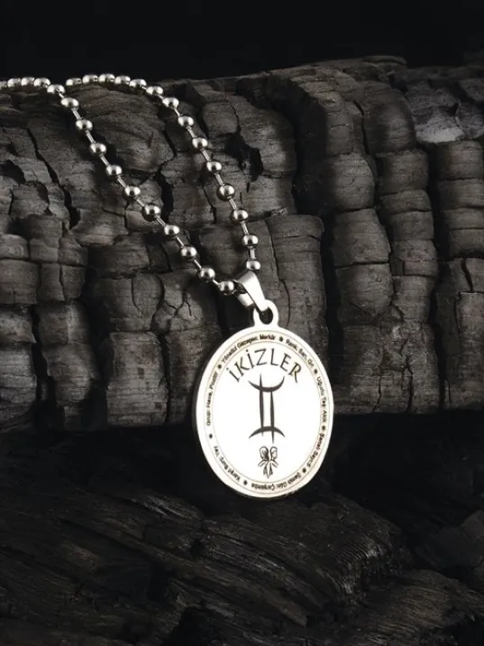 İkizler Burcu Kolye Kadın Erkek Çelik Kolye Top Zincir CKLİKİZLERB-GMS