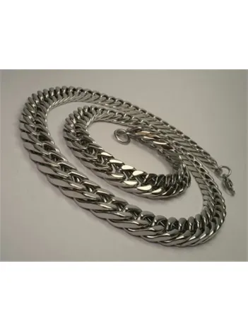 Çelik Gurmet Erkek Zincir Kolye Bileklik Set Özel Sık Örüm