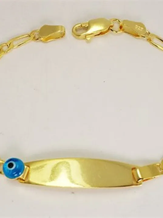 Altın Rengi Gümüş Bebek Çocuk Künye Bileklik İsim Yazılır