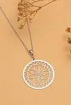 Lotus Çiçeği Motifli Gümüş Kolye
