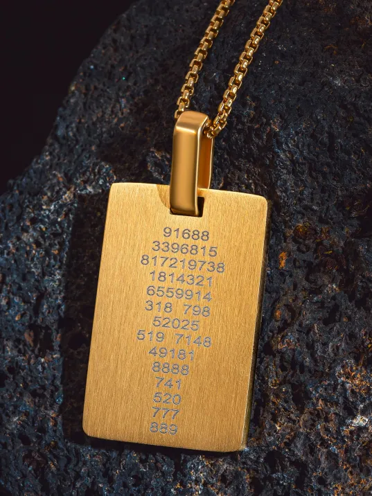 YantraX Altın Kaplama Çelik Erkek Kolye Sri Yantra ve Kubera Yantra Sembolü Kararmaz Paslanmaz