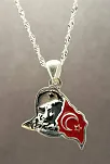 Unisex Gri Atatürk ve Ayyıldız'lı Gümüş Kolye Zincir Unisex Gri Atatürk ve Ayyıldız'lı Gümüş Kolye Zincir