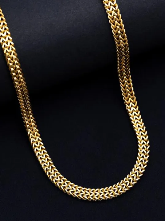 Erkek Çelik Kolye - Çift Sıra Örgü Model Erkek Çelik Kolye