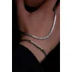 Erkek Gümüş Kolye Bileklik Set - 4mm Dikdörtgen Kesim Yassı Kral Gümüş Kolye Bileklik Set Erkek Gümüş Kolye Bileklik Set - 4mm Dikdörtgen Kesim Yassı Kral Gümüş Kolye Bileklik Set
