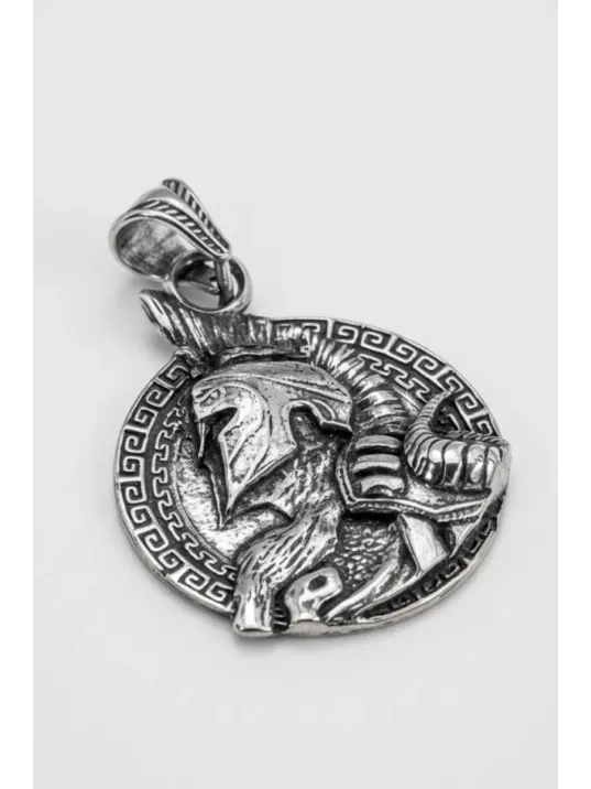 Erkek Gümüş Kolye - 925 Ayar Kabartmalı Savaşçı Gladyatör Motifli Tilki Kuyruğu Zincirli Model Kolye Erkek Gümüş Kolye - 925 Ayar Kabartmalı Savaşçı Gladyatör Motifli Tilki Kuyruğu Zincirli Model Kolye