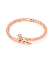Erkek Bayan Çelik Bileklik - Paslanmaz Spiral Çelik Çivi Bileklik-Rose