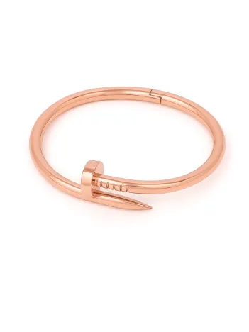 Erkek Bayan Çelik Bileklik - Paslanmaz Spiral Çelik Çivi Bileklik-Rose