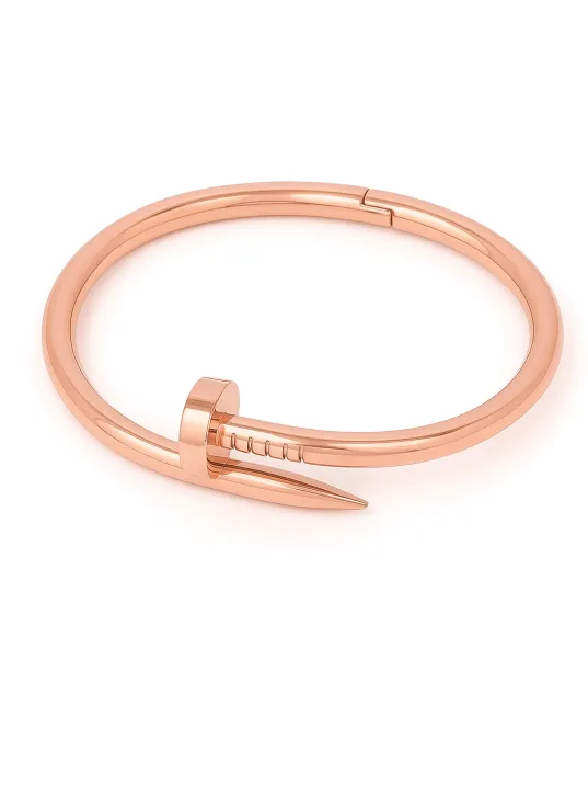 Erkek Bayan Çelik Bileklik - Paslanmaz Spiral Çelik Çivi Bileklik-Rose