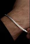 Erkek Gümüş Bileklik - 925 Ayar Ezme Gurmet Gümüş Bileklik 4mm
