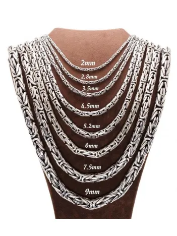 Erkek Gümüş Zincir Kolye Yuvarlak Kral Model