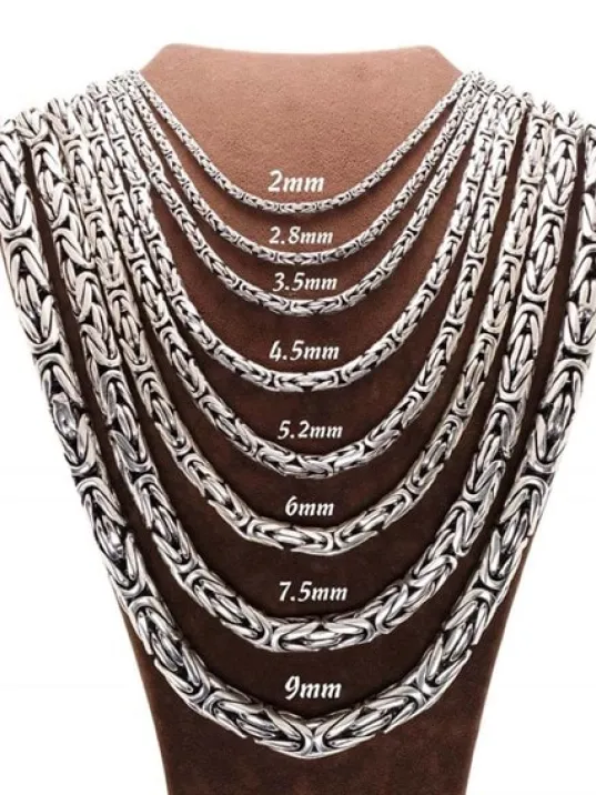 Erkek Gümüş Zincir Kolye Yuvarlak Kral Model