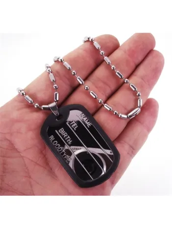 Asker Künyesi Kolyesi Paslanmaz Erkek Bayan Çelik Kolye Zincir