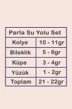 Parla Bayan Zirkon Taşlı Gümüş Su Yolu Set - Kolye, Bileklik, Küpe, Yüzük