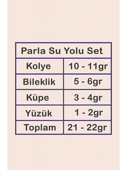 Parla Bayan Zirkon Taşlı Gümüş Su Yolu Set - Kolye, Bileklik, Küpe, Yüzük Parla Bayan Zirkon Taşlı Gümüş Su Yolu Set - Kolye, Bileklik, Küpe, Yüzük