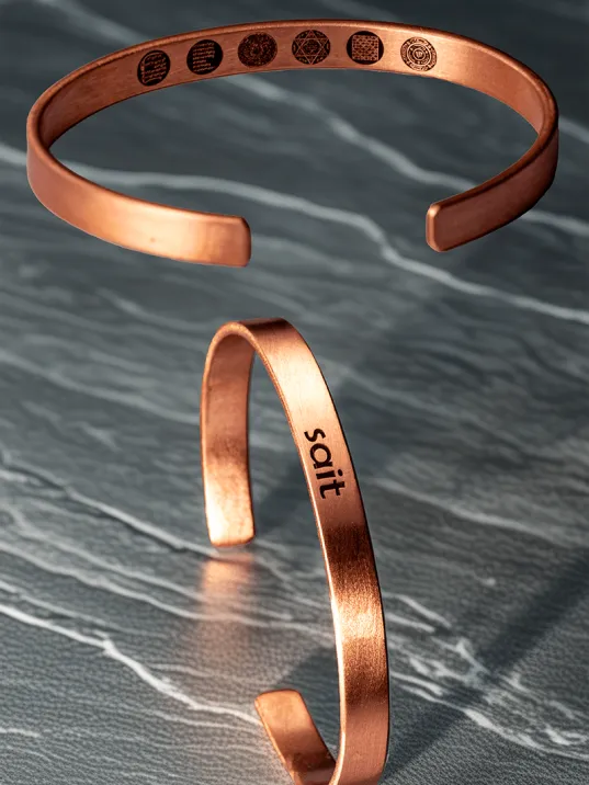 Erkek Kadın Bakır Bileklik - İçi Dualı Kişiselleştirilebilir Erkek Kadın Bileklik Bilezik