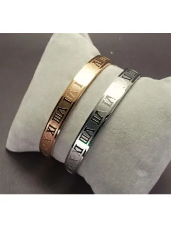 OttoMan Kelepçe Modeli Erkek Bayan Çelik Bileklik Bilezik-Gümüş