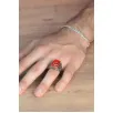 Mineli Ay Yıldız İşlemeli Kenarı Motifli Zirkon Taşlı 925 Ayar Gümüş Erkek Yüzük GYZAYYLDZKK-KRS Mineli Ay Yıldız İşlemeli Kenarı Motifli Zirkon Taşlı 925 Ayar Gümüş Erkek Yüzük GYZAYYLDZKK-KRS