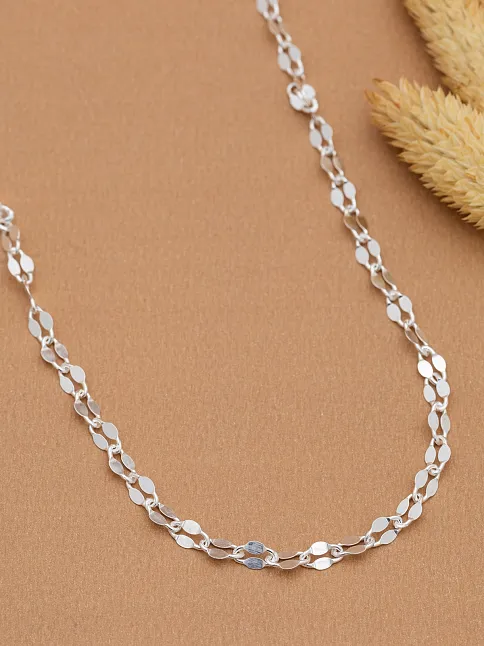 Kadın Gümüş Kolye - 925 Ayar 4 mm Fırfır Zincir Model Gümüş Kadın Kolye