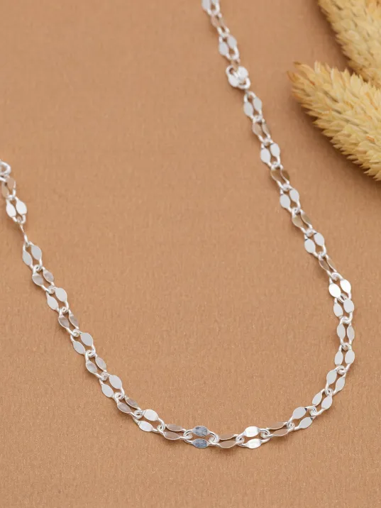 Kadın Gümüş Kolye - 925 Ayar 4 mm Fırfır Zincir Model Gümüş Kadın Kolye