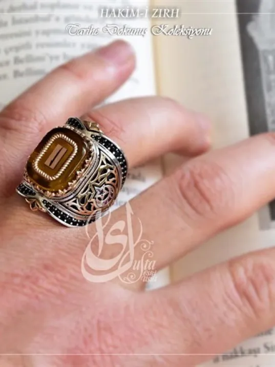 İslam Usta Tasarımı Hakim’i Zırh Gümüş Erkek Yüzük