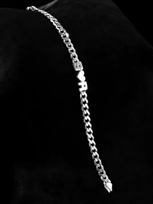 Erkek Gümüş Bileklik - Kesme Harf El İşçiliği Harf ve Obje Yazılı 925 Ayar Gümüş Erkek Bileklik Erkek Gümüş Bileklik - Kesme Harf El İşçiliği Harf ve Obje Yazılı 925 Ayar Gümüş Erkek Bileklik