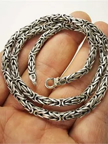 Kral Erkek Gümüş Zincir Kolye 4,5mm Orta Kalınlık