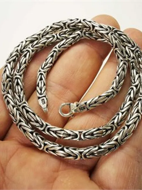 Kral Erkek Gümüş Zincir Kolye 4,5mm Orta Kalınlık