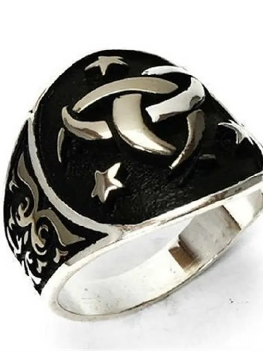 Gümüş Erkek Yüzük Teşkilatı Mahsusa Motifli