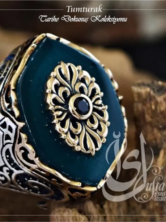 İslam Usta Tasarımı Tumturak Gümüş Erkek Yüzük