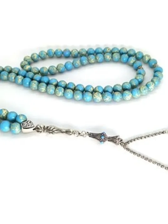 Doğal Firuze Taşlı 99’lu Gümüş Tespih Doğal Firuze Taşlı 99’lu Gümüş Tespih