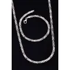 Erkek Gümüş Kolye Bileklik Set - 4.5mm Dikdörtgen Kesim Yassı Kral Gümüş Kolye Bileklik Set Erkek Gümüş Kolye Bileklik Set - 4.5mm Dikdörtgen Kesim Yassı Kral Gümüş Kolye Bileklik Set