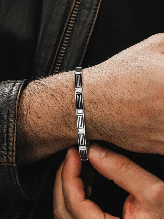 Erkek Gümüş Bileklik -Tasarım Parlak Çizgili Model 925 Ayar Erkek Bileklik Erkek Gümüş Bileklik -Tasarım Parlak Çizgili Model 925 Ayar Erkek Bileklik