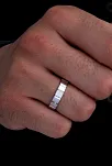 Erkek Gümüş Yüzük - 925 Ayar Terahertz Model Gümüş Alyans Yüzük