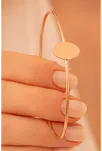 Kadın Gümüş Bileklik - El Yapımı Gümüş Elips Motifli Kadın Bileklik Kelepçe