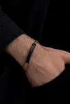 Erkek Çelik Bileklik - İsim Yazılabilir Altın Kaplama Gurmet Zincir Erkek Bileklik