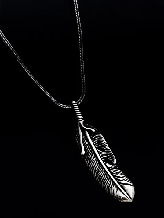 Büyük Boy Tüy Erkek Gümüş Kolye Zincir Büyük Boy Tüy Erkek Gümüş Kolye Zincir