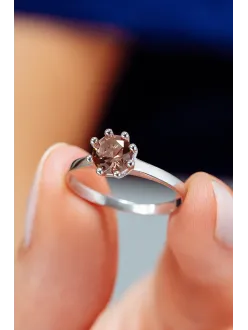 Kadın Gümüş Yüzük - Zultanit Taşlı Tektaş Gümüş Yüzük