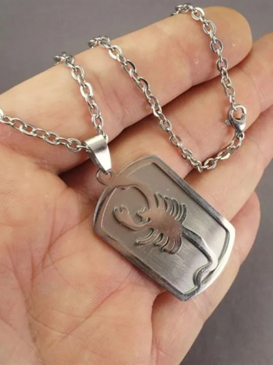 OttoMan Akrep Burcu Çelik Erkek Kolye Zincir OttoMan Akrep Burcu Çelik Erkek Kolye Zincir