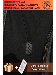 Blackstone Vortex Desenli Erkek Kolye 3.5 cm Parlak Çelik Kararmaz Polo Zincir