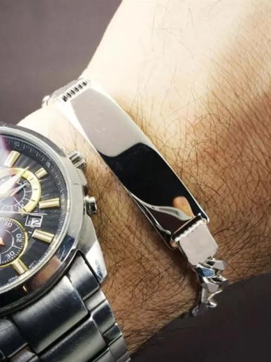 İsim Yazılan Erkek Gümüş Bileklik Künye Kalın Model İsim Yazılan Erkek Gümüş Bileklik Künye Kalın Model