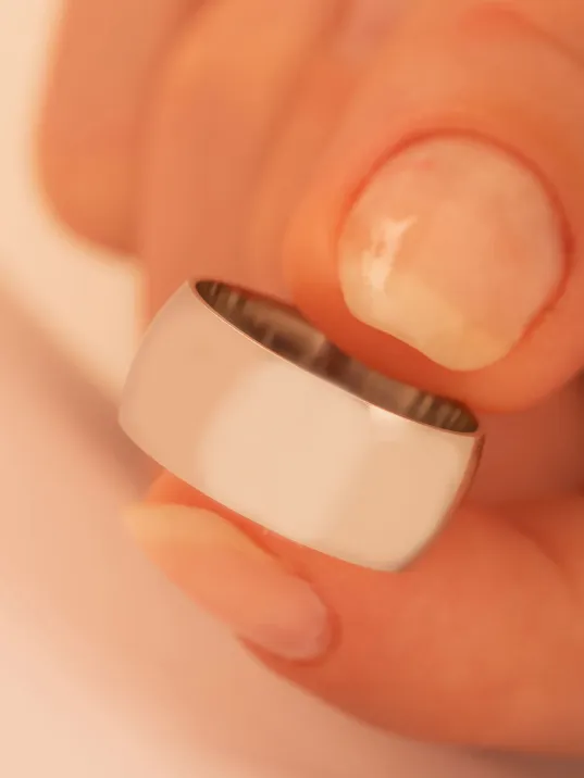 Eliana Tek Gümüş Alyans Yüzük Söz Nişan Yüzükleri Kişiye Özel Ahşap Kutulu