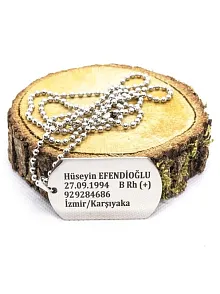 Asker Künyesi Paslanmaz Çelik Kolye Zincir