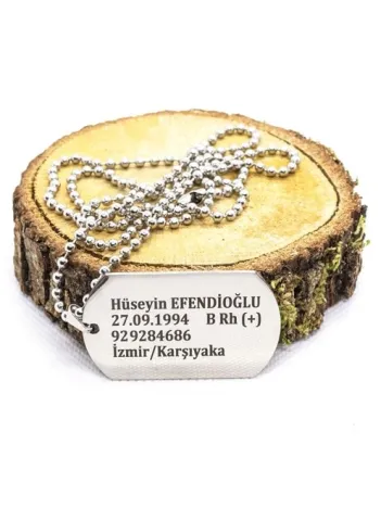 Asker Künyesi Paslanmaz Çelik Kolye Zincir