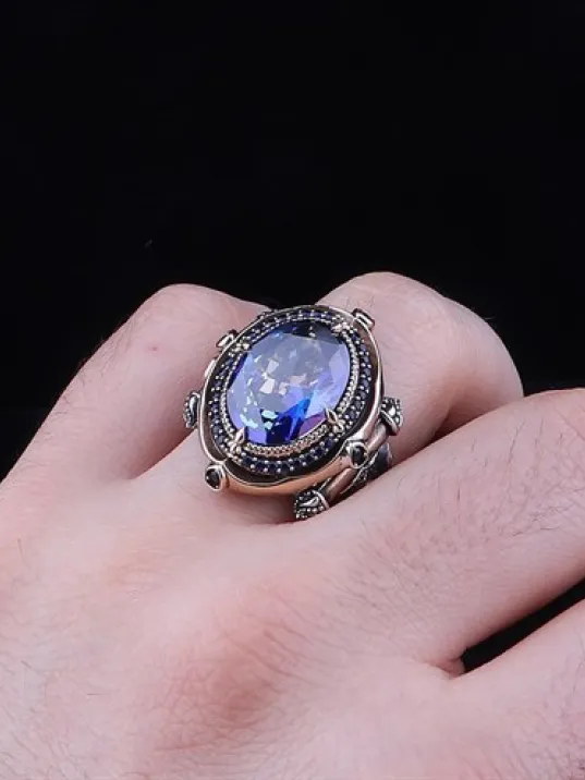 İslam Usta Tasarımı Afra Gümüş Erkek Yüzük