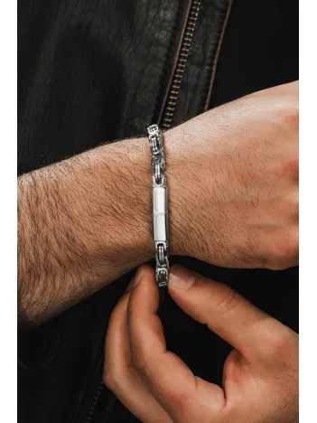 Erkek Çelik Bileklik - Özel Kilitli Model Yuvarlak Kral Erkek Bileklik